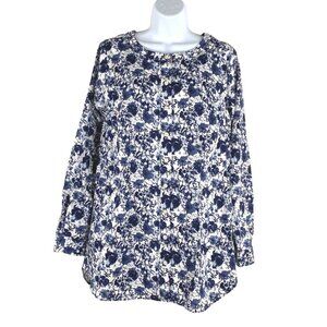 Duluth Trading Wrinklefighter Tunic Top Women's Small‎ Floral Long Sleeve